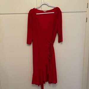 LIKE NEW Kiyonna Red Wrap Dress Event Formal Cocktail Work